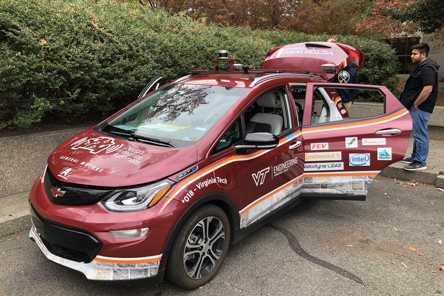 Virginia Tech's self-driving car model is part of a national competition between schools to develop a fully autonomous vehicle. (WTOP/John Aaron)
