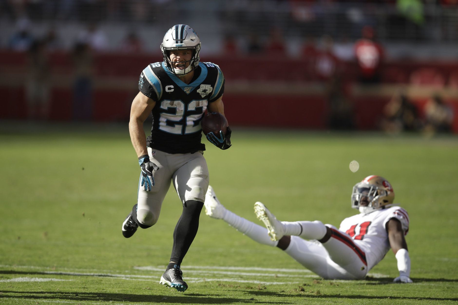 <p><b>Offensive Player of the Year: Christian McCaffrey</b></p>
<p>The single-season record for yards from scrimmage is 2,509. CMC is a legit threat to beat that. The league&#8217;s second-leading rusher is on pace for 2,488 total yards this season and his 13 total touchdowns are tops in the NFL. Oh, and he&#8217;s basically carrying my fantasy team.</p>
<p><i>Honorable mention: Dalvin Cook, Michael Thomas</i></p>
