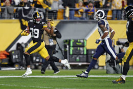 <p><em><strong>Rams 12</strong></em><br />
<em><strong>Steelers 17</strong></em></p>
<p>Minkah Fitzpatrick is the first Steeler in 35 years to score a defensive TD in back-to-back games and has five picks in only seven games in Black and Gold. If Pittsburgh makes the playoffs, he has to be in the mix for Defensive Player of the Year.</p>
<p>And reigning DPOY Aaron Donald got a safety in his Steel City homecoming, but his Rams look lost in a division (and conference) where the margin for error won&#8217;t allow them to sneak into the playoffs without a dramatic turnaround. Jared Goff is looking more like Joe Flacco every day.</p>
