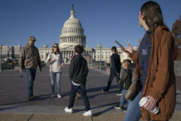 <p>Visitors are allowed to return to the U.S. Capitol following an evacuation amid concerns about a small aircraft in the area, in Washington, Tuesday, Nov. 26, 2019.</p>
