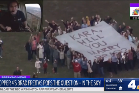 NBC Chopper4’s Brad Freitas surprises girlfriend with soaring proposal