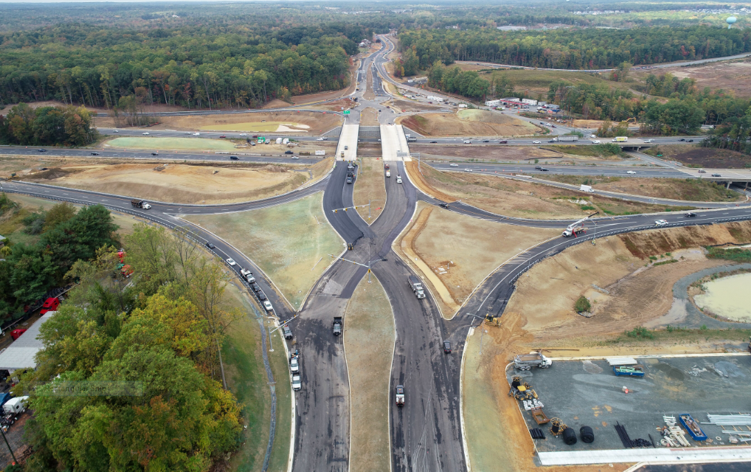 New I-95 diverging diamond intersection in Stafford Co 