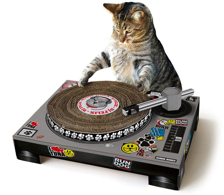<p><span style="font-weight: 400;"><a href="https://www.uncommongoods.com/product/dj-cat-scratching-pad" target="_blank" rel="noopener"><strong>DJ CAT SCRATCHING PAD.</strong> </a>Though they suck at playing the clarinet, cats are naturals when it comes to spinning vinyl. Put them in charge of the playlist at your next dinner party, and rest assured: Your furniture won’t get damaged. ($35)</span></p>
<p><span style="font-weight: 400;"><a href="https://www.urbanoutfitters.com/shop/confetti-high-five?category=party-supplies-games&amp;color=095&amp;type=REGULAR&amp;viewcode=b" target="_blank" rel="noopener"><strong>CONFETTI HIGH FIVE.</strong> </a>The high-five is a life-affirming, HR-friendly way to express loving camaraderie. Why not add some visual pop when you go up top?</span></p>
