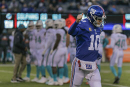 <p><b><i>Dolphins 20</i></b><br />
<b><i>Giants 36</i></b></p>
<p>His three picks aside, Eli&#8217;s farewell was <a href="https://www.espn.com/nfl/story/_/id/28306976/eli-manning-gets-special-win-giants-likely-final-home-start" target="_blank" rel="noopener">a helluva send-off</a> for a guy with a career .500 record and was really the catalyst for only one of the two Super Bowl runs he was a part of. Yeah, I said it.</p>
