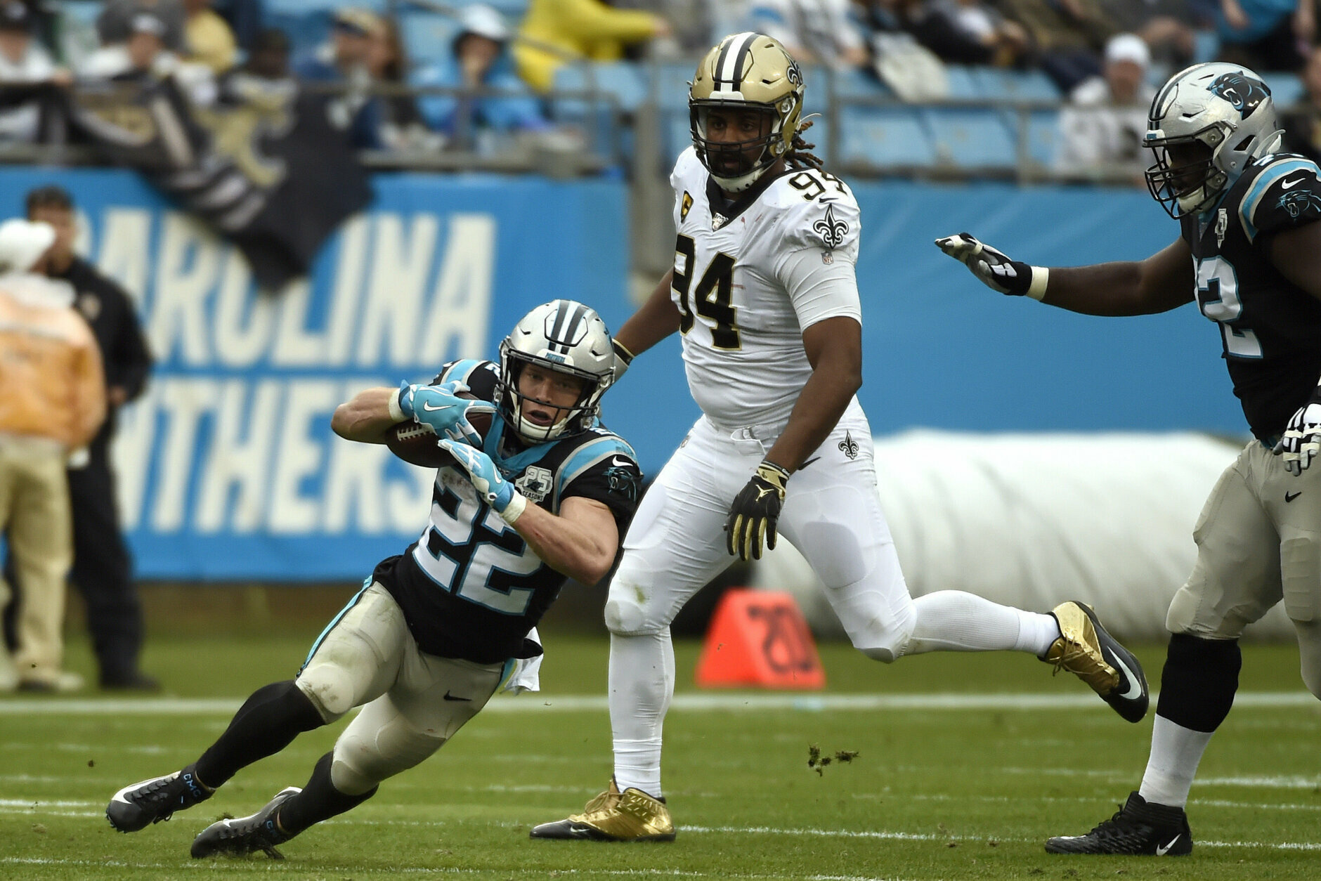 <p><b><i>Saints 42</i></b><br />
<b><i>Panthers 10</i></b></p>
<p>Carolina closes out its season with eight straight losses, but whomever lands the head coaching job will be thrilled to have Christian McCaffrey, the third player in NFL history and first in 20 years to notch 1,000 rushing yards and 1,000 receiving yards in the same season. If the Panthers can find their long-term solution at QB — or even a decent one — they could rebound quickly in a questionable division.</p>
<p>Of course, New Orleans presently rules that division, and though homefield advantage won&#8217;t happen for them, the Saints look like a team capable of going on the road and doing some damage. This is the best team without a bye week.</p>
