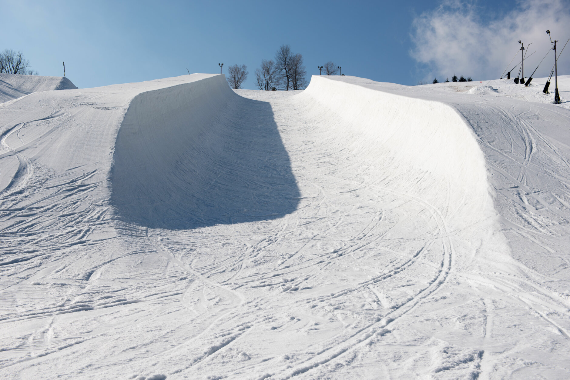 Olympic sized Halfpipe for skiers and snowboarders to prepare for olympics