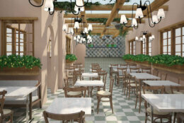 Renderings of the $3 million renovation of Capitol Hill restaurant Ambar. The renovation will double the restaurant's size and includes a new third-floor rooftop that will have a retractable roof.