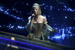 Aurora performs at the Oscars on Sunday, Feb. 9, 2020, at the Dolby Theatre in Los Angeles. (AP Photo/Chris Pizzello)