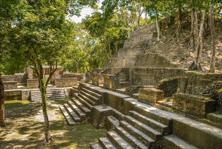 Cahal Pech Maya pyramids archaeological site, San Ignacio, Cayo Belize