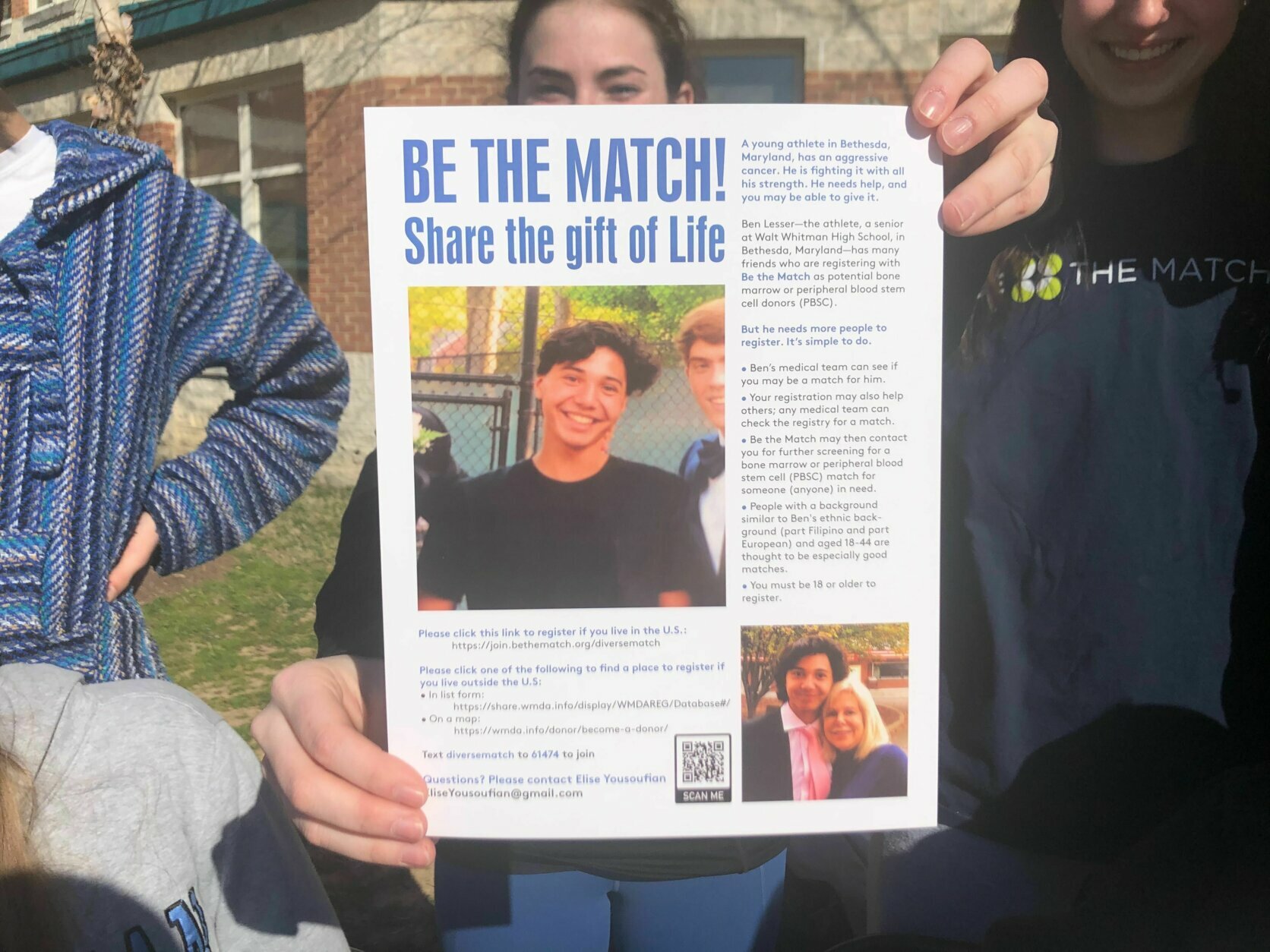 Ben Lesser needs someone who matches his genetic background, part Philipino, part European, to be a bone marrow doner. (WTOP/Melissa Howell)