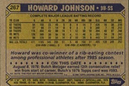 Howard Johnson had yet to hit 30 homers or drive in 100 RBI; thus his status as an eater of ribs becomes the lede in 1987.