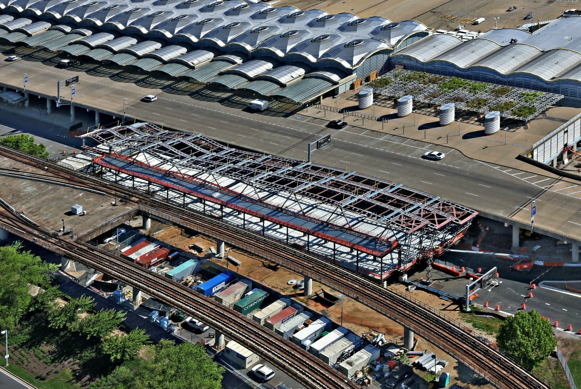 <p>MWAA says overnight work on a new terminal has shifted to day work, with steel frames going up and exterior panels and interior fixtures for the new concourse in place.</p>
