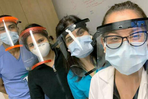 Marymount professor creates reusable face shields for hospital workers