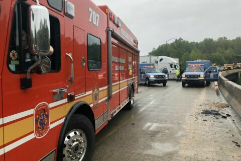 Beltway saw crash-filled, rainy Thursday for tractor-trailers