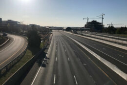Empty lanes of the Dulles Toll Road