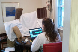 WTOP Reporter Kristi King at her home workstation.