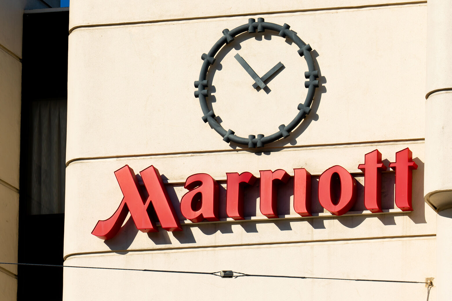 Marriott hotel logo seen at one of its hotels.