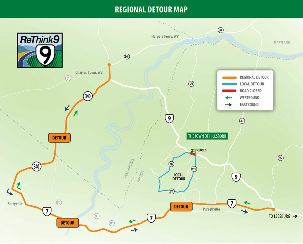 Va. Route 9 closure requires detours for W.Va, Md. commuters | WTOP