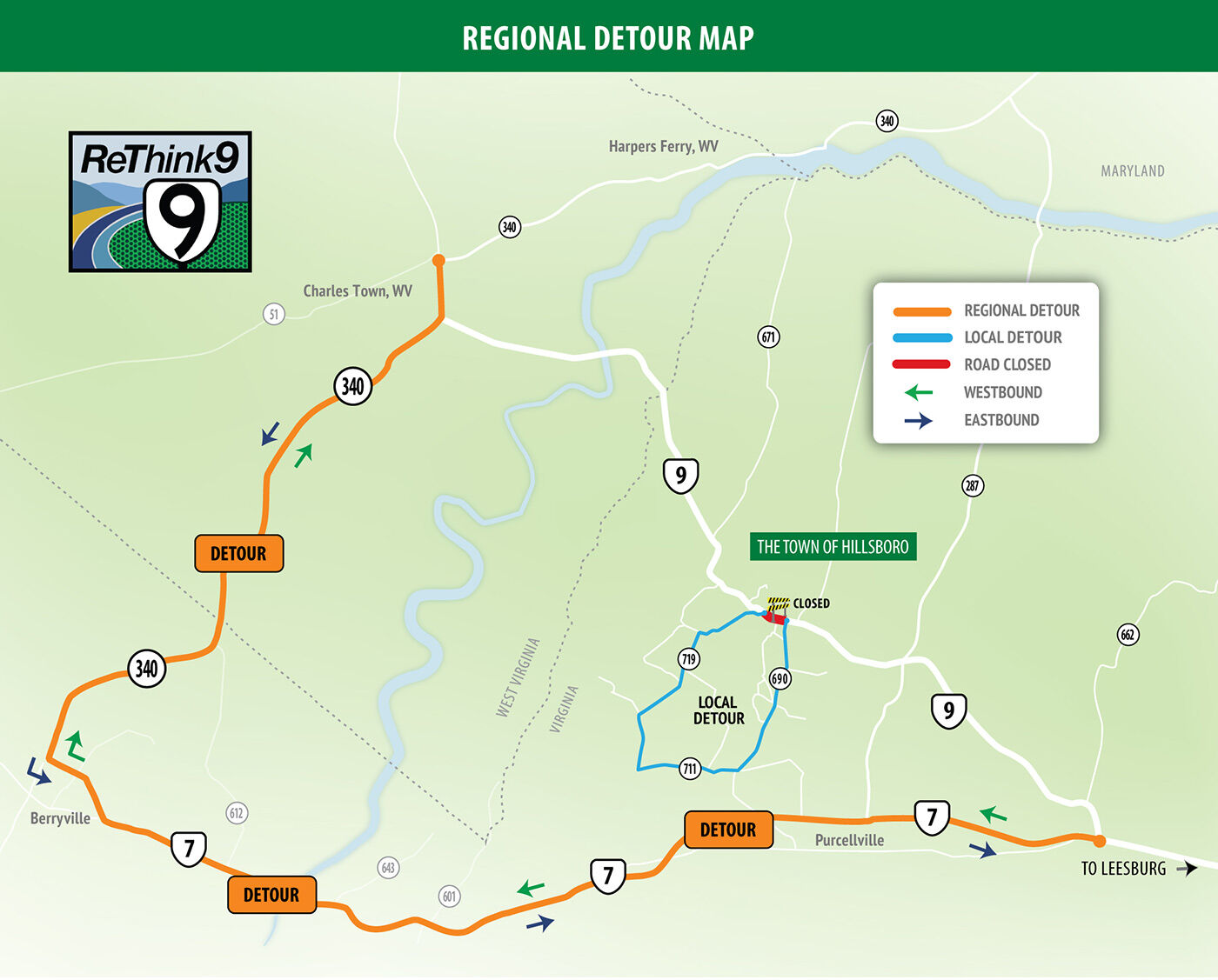 route 9 regional detour