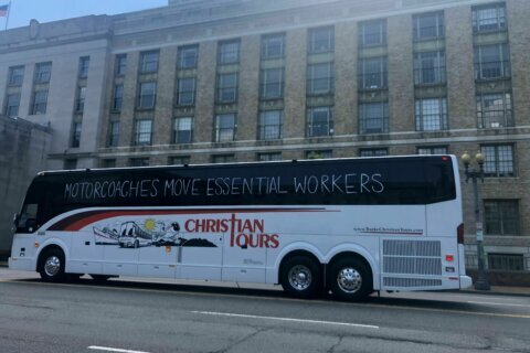 Bus drivers roll into DC seeking federal help as coronavirus cripples industry
