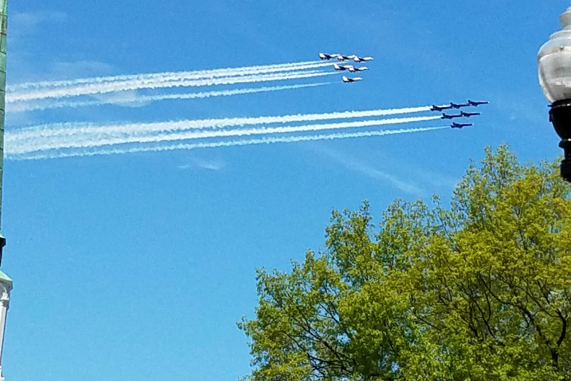 Military jets in the skies above Arlington, Va.