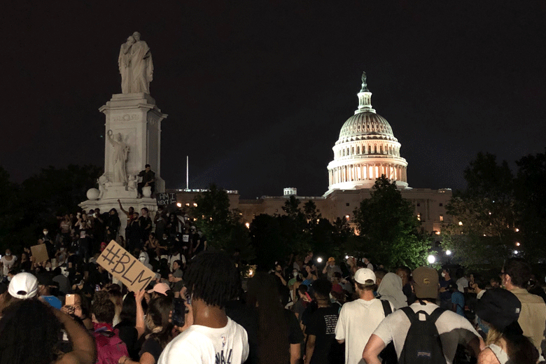 Protesters near the Capitol Building