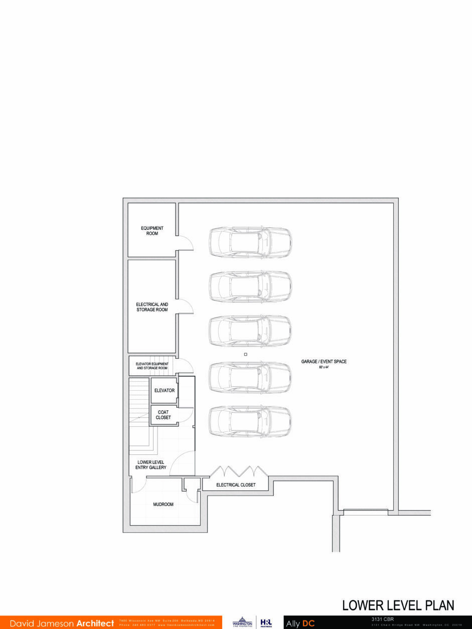 A floor plan for the parking area of the estate. (Courtesy Adam Rackliffe, Washington Fine Properties)