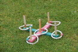A Wooden Vintage Game of Garden Hoopla.