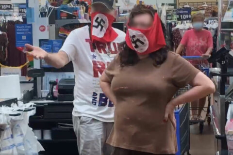Great granddaughter of anti-Nazi resistance fighter confronts Walmart couple wearing swastika masks
