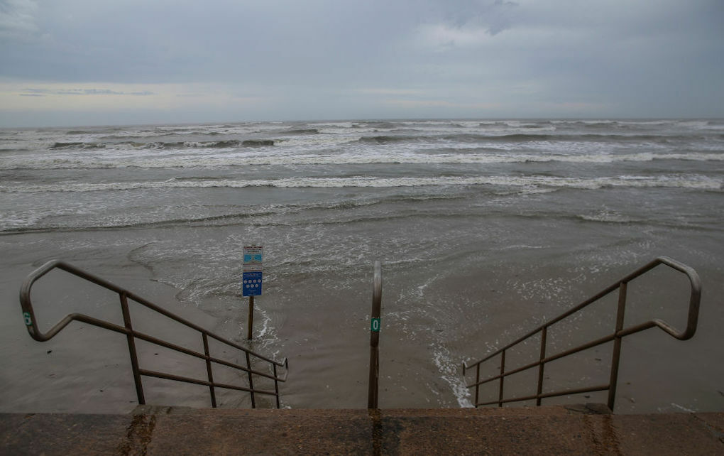 GALVESTON, TX -  A view of waves from Hurricane Laura  on August 25, 2020 in Galveston, Texas. (Photo by Thomas B. Shea/Getty Images)