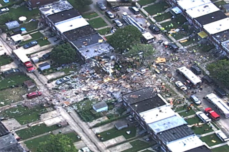 NBC Washington's chopper captured this aerial photo of the explosion in Baltimore. (Courtesy NBC Washington)