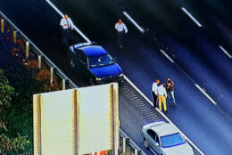 Maryland State Police are on the scene investigating an officer-involved shooting on Interstate 95 in Howard County on Aug. 28, 2020. (Courtesy NBC Washington helicopter feed)