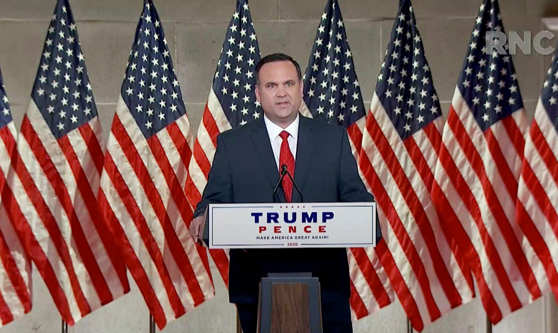 CHARLOTTE, NC - AUGUST 27: (EDITORIAL USE ONLY) In this screenshot from the RNC’s livestream of the 2020 Republican National Convention, Dan Scavino, White House Deputy Chief of Staff for Communications and Director of Social Media, addresses the virtual convention on August 27, 2020. The convention is being held virtually due to the coronavirus pandemic but will include speeches from various locations including Charlotte, North Carolina and Washington, DC. (Photo Courtesy of the Committee on Arrangements for the 2020 Republican National Committee via Getty Images)