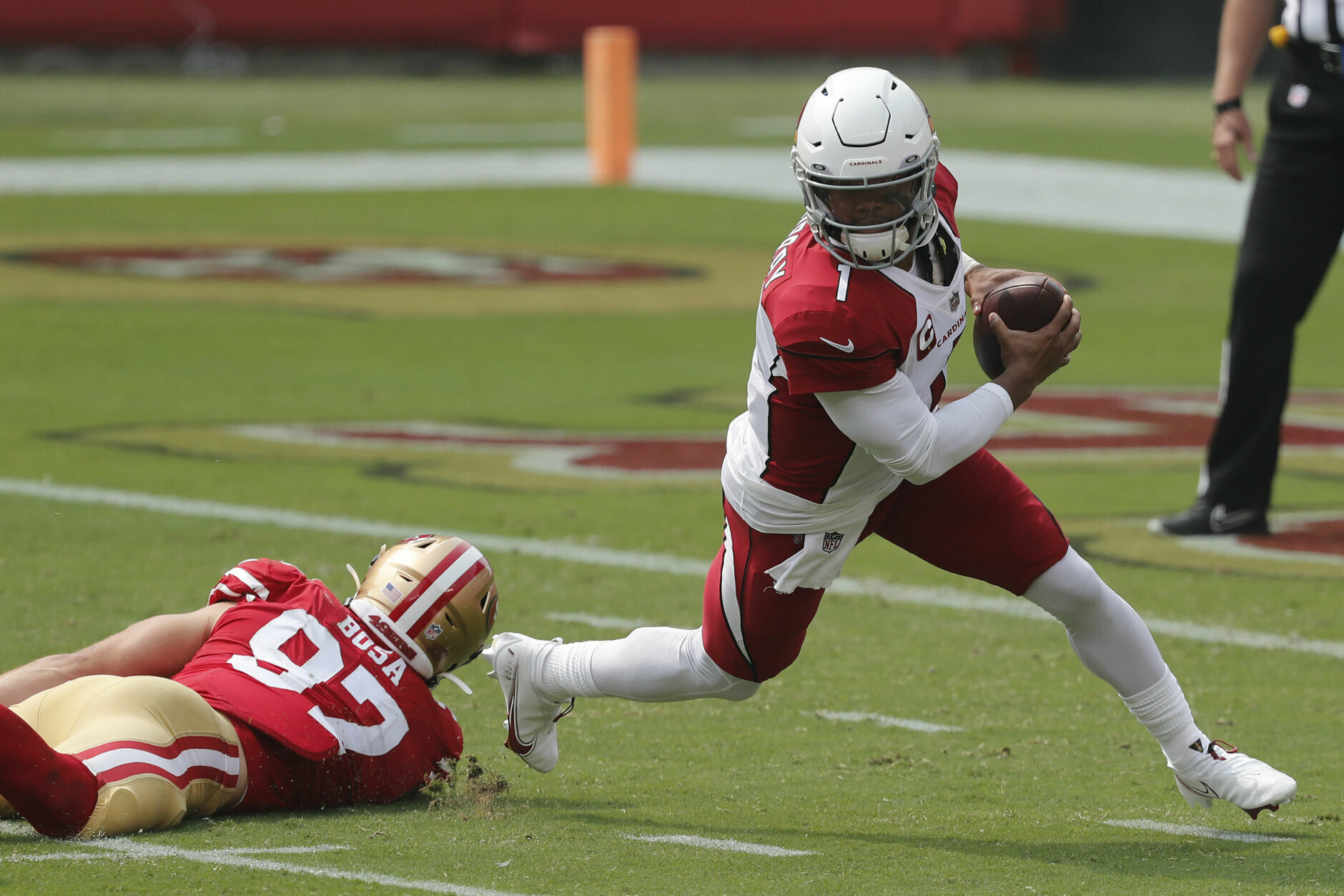 <p><b><i>Cardinals 24</i></b><br />
<b><i>49ers 20</i></b></p>
<p>Given the way Kyler Murray gives the 49ers fits and his immediate connection with DeAndre Hopkins (career-high 14 catches for 151 yards in his Cardinals debut), I&#8217;m feeling really good about <a href="https://wtop.com/gallery/nfl/2020-nfl-awards-predictions/">my MVP pick</a>.</p>
