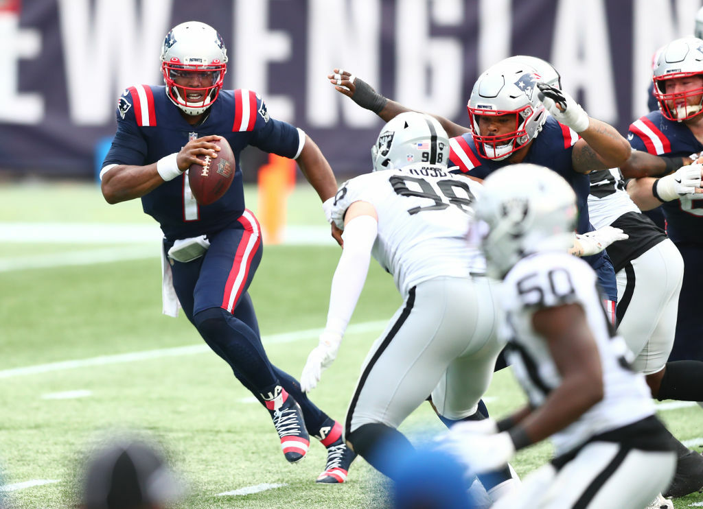 <p><b><i>Raiders 20</i></b><br />
<b><i>Patriots 36</i></b></p>
<p>Even with Tom Brady in Tampa, New England is still calling their shots. The defense promised <a href="https://www.bostonherald.com/2020/09/25/patriots-cb-j-c-jackson-weve-got-something-for-raiders-te-darren-waller/">it had something for Darren Waller</a>, and shut him down. The offense rushed for 250 yards <a href="https://www.espn.com/nfl/story/_/id/29989062/new-england-patriots-rush-250-yards-dedicate-win-grieving-rb-james-white">as a nod to James White</a>. Cam Newton is giving us <a href="https://twitter.com/Patriots/status/1310315720878837760?s=20">meme/gif material</a> again. The Patriots aren&#8217;t leaving the AFC East penthouse without a fight.</p>
