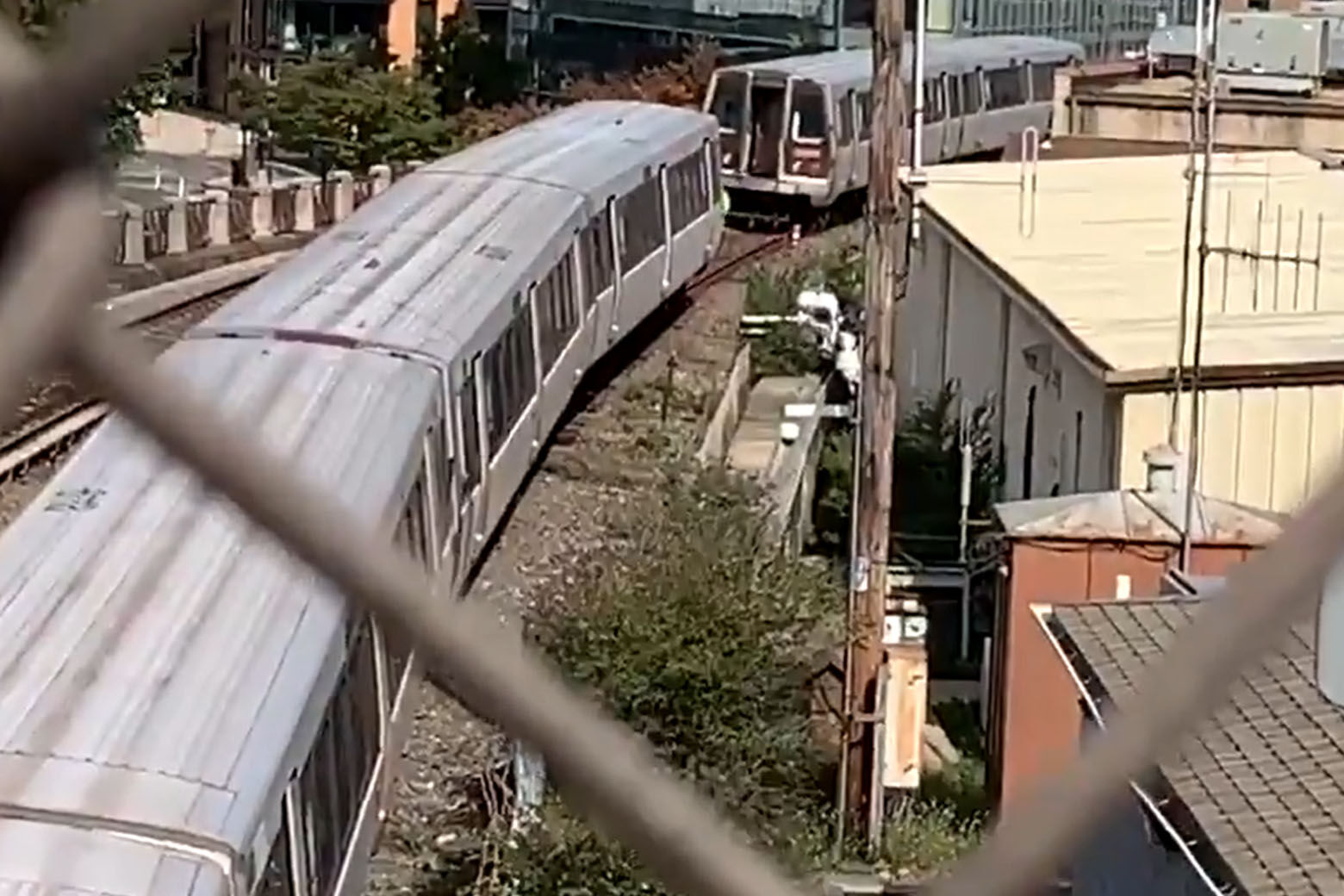 About 100 Red Line passengers were stuck on board two train cars that detached from each other while the train was traveling north of Union Station Friday afternoon. (Courtesy D.C. Fire and EMS)