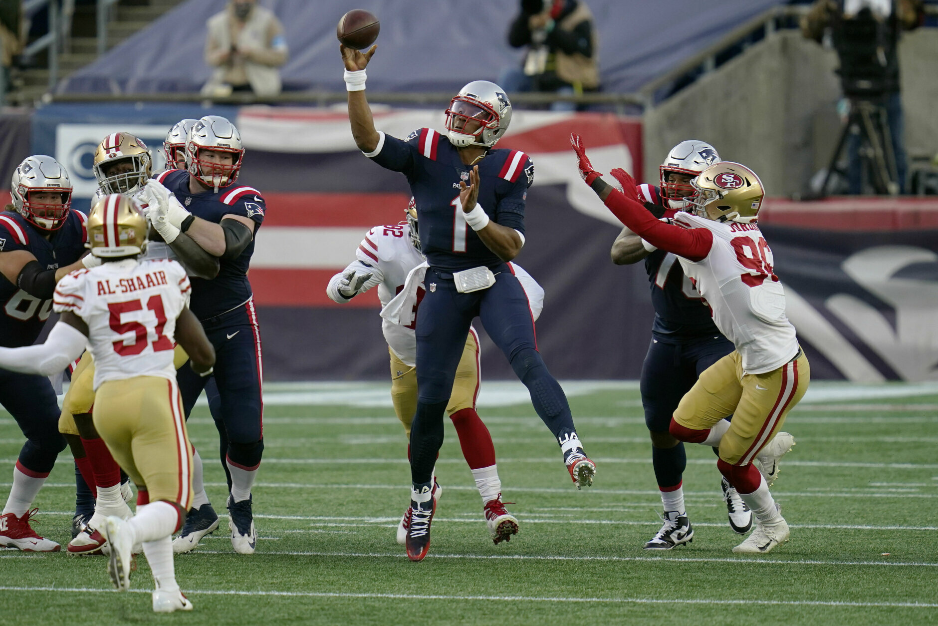 <p><b><i>49ers 33</i></b><br />
<b><i>Patriots 6</i></b></p>
<p>New England&#8217;s worst home loss of the Bill Belichick era not only took Jimmy G off the hook for his unimpressive return to his old stomping grounds, but it also was the latest chapter in the Patriots&#8217; <a href="https://twitter.com/ESPNStatsInfo/status/1320505349200355331?s=20  ">worst passing season in nearly a half century</a>. While it&#8217;s easy to revel in what is shaping up to be the Pats&#8217; worst season in 18 years, it&#8217;s equally as easy to point out they followed up that 7-9 season in 2002 with back-to-back Super Bowls. I&#8217;m not counting this king dead until I&#8217;ve seen the autopsy.</p>

