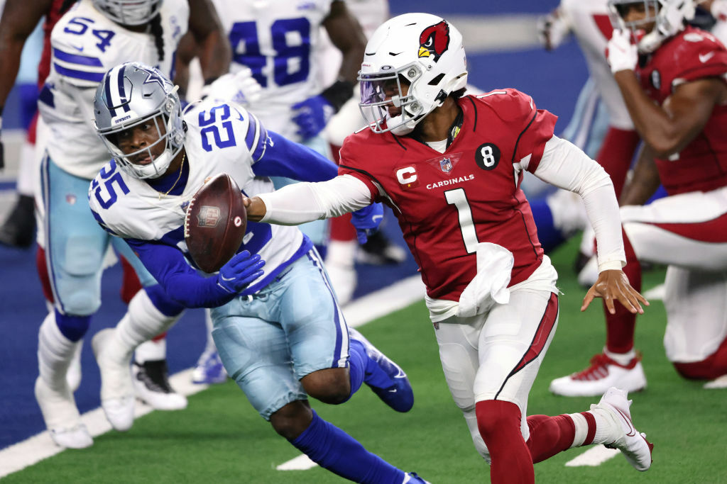 <p><b><i>Cardinals 38</i></b><br />
<b><i>Cowboys 10</i></b></p>
<p>Kyler Murray&#8217;s Monday Night Football debut was just about everything he could ask for &#8212; the Texas product handed the Cowboys their worst loss in Jerry World, where <a href="https://profootballtalk.nbcsports.com/2020/10/14/kyler-murray-returns-home-having-never-lost-at-att-stadium/">he&#8217;s still undefeated all-time</a>. Arizona should be filing a petition to return to the NFC East.</p>
<p>Well, if I&#8217;m being precise, Big D handed themselves this big L by turning the ball over four times (<a href="https://twitter.com/ESPNStatsInfo/status/1318388265247014913?s=20">a season-long theme</a>), which led to 24 Cardinals points. Do the math. And you&#8217;ll need a calculator to tally the points allowed by a Dallas defense that&#8217;s allowed the fifth-most points through six games in NFL history. Much like their next opponent, it doesn&#8217;t matter who&#8217;s playing quarterback &#8212; this team is a dumpster fire.</p>
