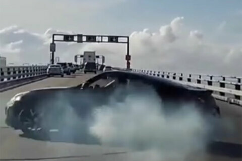 Dumfries driver who did burnouts on Bay Bridge arrested after video posted on social media