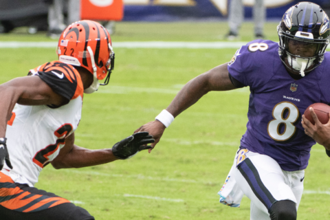 Did Lamar Jackson’s knee injury hold him back Sunday vs. Cincinnati?