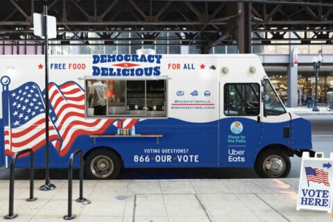 Free food trucks for voters waiting in long lines at DC area voting locations