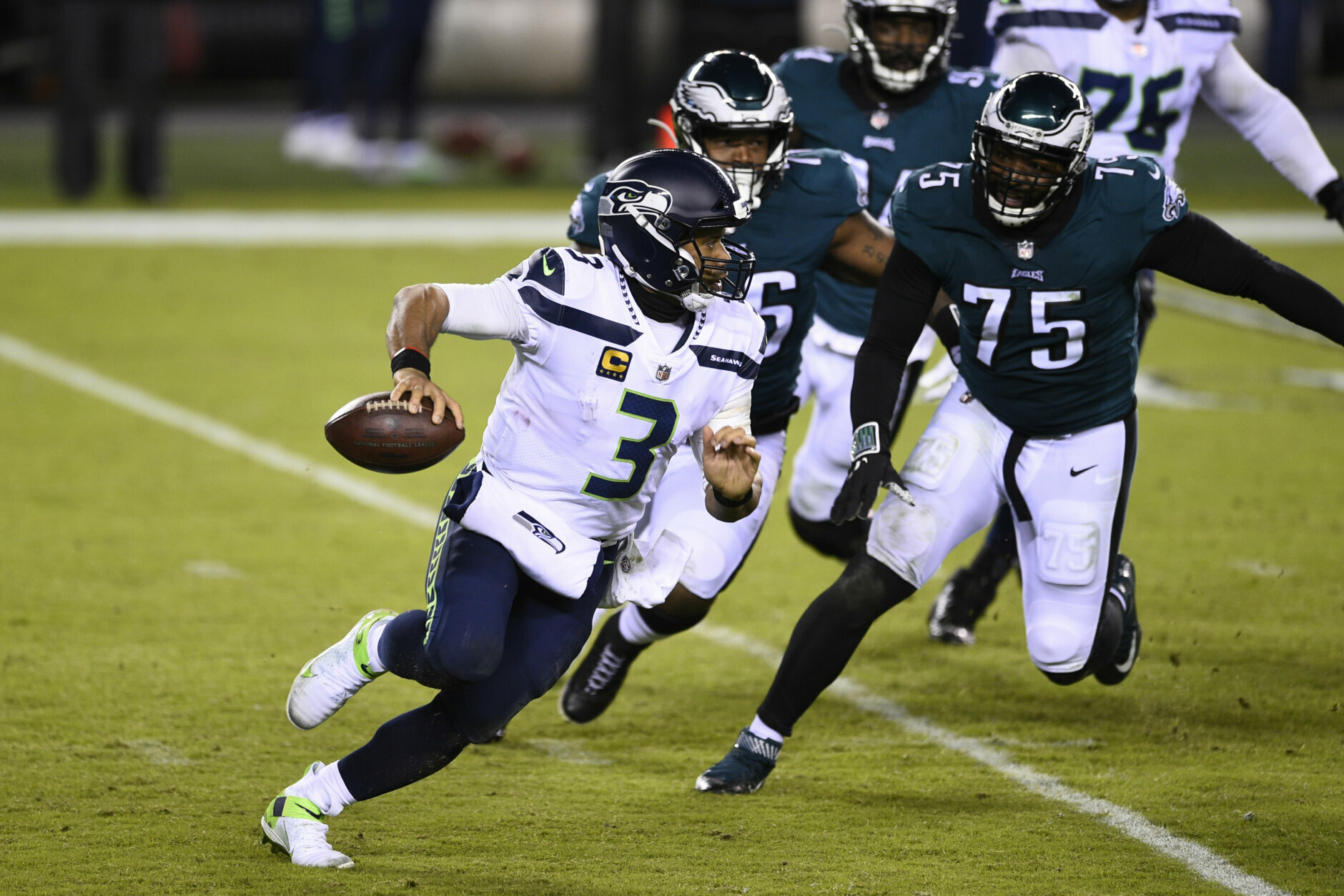 <p><em><strong>Seahawks 23</strong></em><br />
<em><strong>Eagles 17</strong></em></p>
<p>Even if the score was closer than expected, the result comes as no surprise. Russell Wilson is the greatest primetime QB of all-time (he&#8217;s now 29-8-1 under the lights) and Carson Wentz took six sacks behind Philadelphia&#8217;s 10th different offensive line combination, adding to his league-leading turnover ledger. The Eagles have undoubtedly had some bad breaks but heads should roll if they fail to win the worst division in the league.</p>
