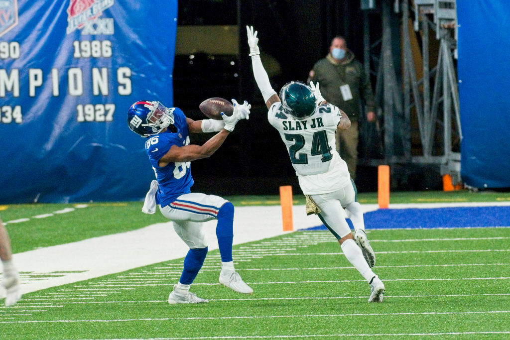 <p><b><i>Eagles 17</i></b><br />
<b><i>Giants 27</i></b></p>
<p>Good luck figuring out the NFC East, <a href="https://twitter.com/pfref/status/1328092926384230400?s=20" target="_blank" rel="noopener">the first division to have only 10 wins through the first 10 weeks of a season</a>. Philly is winless when they play day games, and the Giants have yet to beat anyone outside the division. All four teams in the NFC Least should be thankful there&#8217;s no relegation in the NFL.</p>
