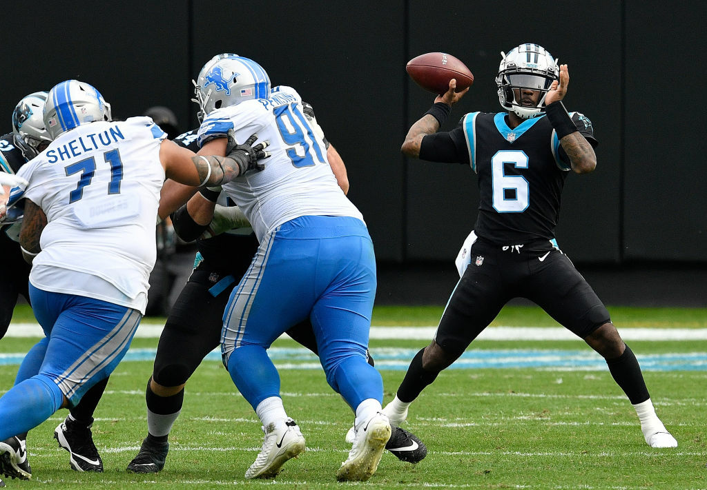 <p><b><i>Lions 0</i></b><br />
<b><i>Panthers 20</i></b></p>
<p>Carolina won with an XFL quarterback <a href="https://www.panthers.com/news/with-teddy-bridgewater-out-p-j-walker-lives-out-mother-s-dream">living his dream</a> thanks largely to a young defense that handed Matthew Stafford the first shutout loss of his career. Matt Rhule&#8217;s Panthers might be pretty damn good in a couple years.</p>
