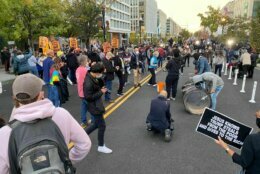 <p>Crowds continued to grow around 5 p.m. near Black Lives Matter Plaza.</p>

