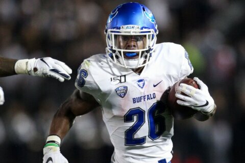 Maryland native, Buffalo RB Jaret Patterson ties NCAA record with 8 TD runs