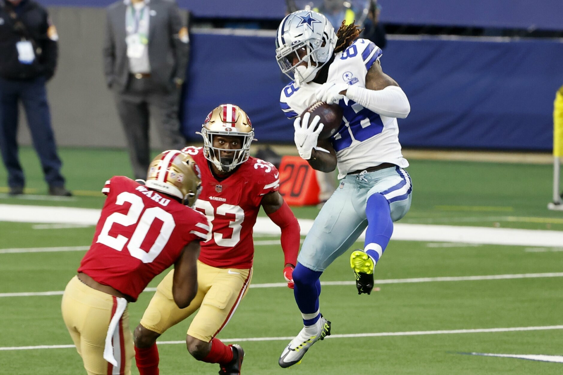 <p><b><i>49ers 33</i></b><br />
<b><i>Cowboys 41</i></b></p>
<p>Don&#8217;t let the score fool you: This was an embarrassing loss for Dallas. The Cowboys were flexed out of prime-time for the first time — and in favor of a division rival facing the Browns, no less — and only won because San Francisco essentially handed Dallas 24 points thanks to turnovers. Even as the rest of the NFC East lost on Sunday, they won in the long run because <a href="https://profootballtalk.nbcsports.com/2020/12/13/undeterred-by-week-15-flex-jerry-jones-says-cowboys-are-the-premier-draw-in-television-period/">Jerry Jones&#8217; delusions about his sagging franchise</a> only grew stronger.</p>
