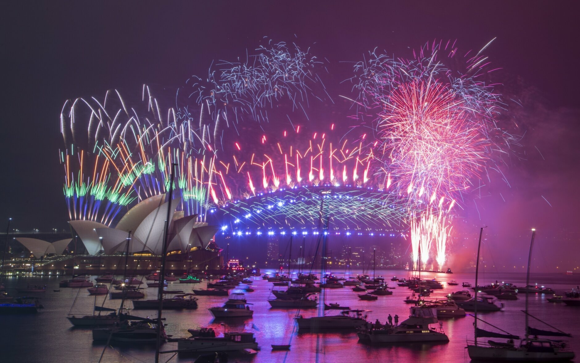 <p>Australia celebrated the first moments of 2021 with fireworks over the Sydney Opera House and Harbour Bridge.</p>
