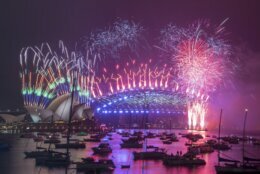 <p>Australia celebrated the first moments of 2021 with fireworks over the Sydney Opera House and Harbour Bridge.</p>
