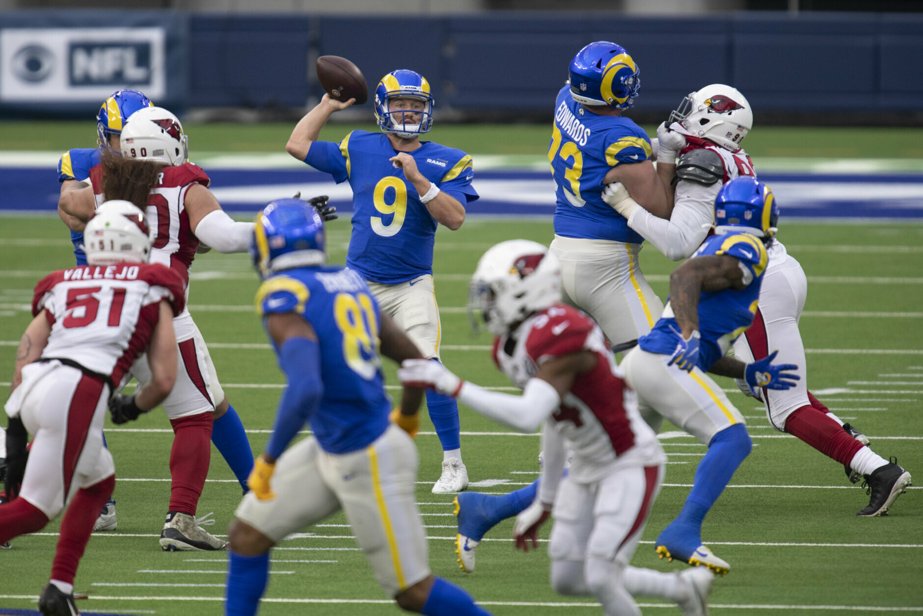 <p><b><i>Cardinals 7</i></b><br />
<b><i>Rams 18</i></b></p>
<p><a href="https://twitter.com/ESPNStatsInfo/status/1344738397475254274?s=20" target="_blank" rel="noopener">John Wolford&#8217;s historic first start</a> was only good enough to beat an Arizona squad playing a tatted-up QB who had never thrown a pass in the NFL. The Rams should be careful <a href="https://twitter.com/ESPNNFL/status/1345901607507144705?s=20" target="_blank" rel="noopener">what they wish for</a> — they&#8217;ll get no such benefits in Seattle next week.</p>
<p>Despite <a href="https://wtop.com/nfl/2020/09/2020-nfc-west-preview/" target="_blank" rel="noopener">my high expectations</a>, the Cardinals have missed the playoffs for the fifth straight season thanks largely to four losses to teams with losing records. Consider this the initial warming of Kliff Kingsbury&#8217;s seat.</p>
